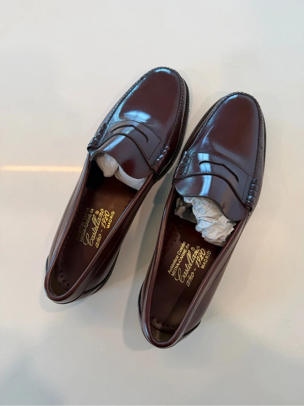 Men's Penny Loafers in Burgundy - Classic Leather Slip-On